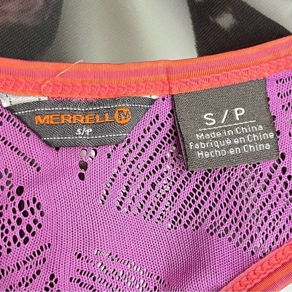 Merrell Coral striped Lilac Lace Racerback Tank Size Small - Picture 6 of 9